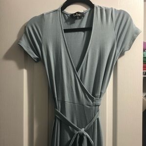 Lulus Maxi Wrap Dress XS Light Blue Worn Once!